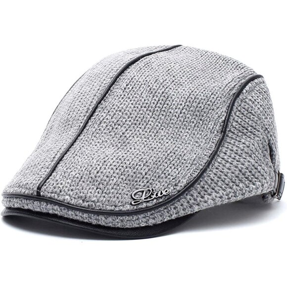 Men's Hat-t7-grey 100% Cotton  Adjustable Newsboy Hats Cabbie Gatsby Cap - Picture 1 of 7